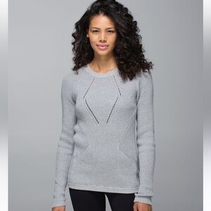 Lululemon The Sweater The Better Heather Gray Knitted Crew Neck Sweater